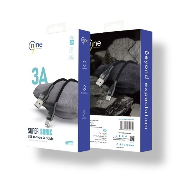 كابل شحن سريع Nine Super Sonic USB إلى تايب سي - Nine Super Sonic USB to Type-C Fast Charging Cable